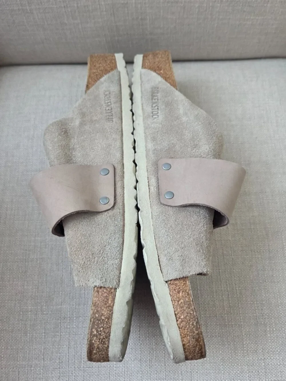 Birkenstock Kyoto Nubuck Suede Sandals Mens Size EU 46 US 13 - 13.5 Gray Slip On